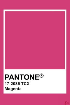 pantone's magenta pink color is shown in the box with white border