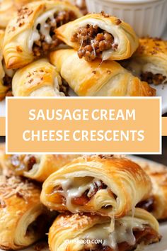 Sausage Cream Cheese Crescents Crescent Roll Recipes Appetizers, Sausage Cream Cheese Crescents, Sausage Cream Cheese, Cream Cheese Crescent Rolls, Crescent Recipes, Scottish Recipes, Clean Eating Desserts, Crescent Roll Recipes, Best Appetizer Recipes