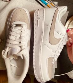 Custom Tan Nike Air Force 1s Nike Air Force 1 Beige Brown Shadow, Front View Shoes, White Forces, Shoe Artwork, Nike Air Force 1s, Air Force 1s, Deez Nuts, Custom Air Force 1, Custom Sneakers