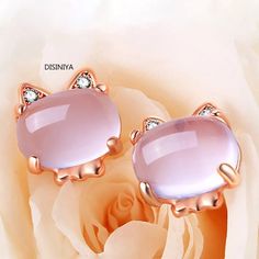 Elegant Cat Ears Jewelry With Cat Design, Gift Cat Design Earrings, Elegant Cat Ears Jewelry Gift, Trendy Cat Design Jewelry For Parties, Trendy Cat Design Jewelry For Party, Cute Cat Design Jewelry, Cute Cat Design Round Jewelry, Cute Round Cat Design Jewelry, Elegant Cat Design Jewelry For Party