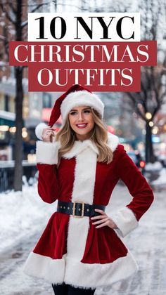 Nyc Christmas Outfit, Holiday Party Outfit Christmas, Nyc Christmas, Christmas Outfits Women, Christmas Party Outfits, Christmas Outfits