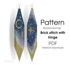 the pattern for this beaded earrings is designed to look like a rocket ship