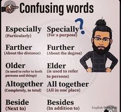 a poster with an image of a man's face and the words confusing words