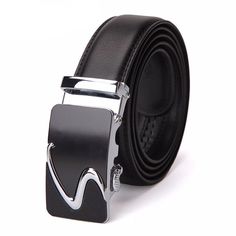 Modern S Buckle Leather Belt Belt    - Sophisticated Gentlemen Classic Black Belt Buckles With Silver Buckle, Black Leather Belt Buckles With Silver Buckle, Elegant Black Belt With Silver Buckle, Luxury Black Belt With Silver Buckle, Modern Silver Buckle Belt For Business, Leather Belt Buckle With Silver Buckle For Business, Leather Belt Buckles With Silver Buckle For Business, Leather Belt Buckle With Silver Detail For Business, Modern Black Belt With Silver Buckle