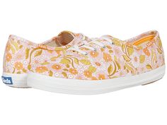 Keds Champion - Women's Lace up casual Shoes : Rosewater : The iconic style is back with a fun patterned twist, with a new take on the signature Keds Champion sneaker. Canvas sneaker with a traditional lace-up closure. Brand tag sewn at tongue and ankle. Brand label at heel. Textile upper, lining, and insole. Synthetic outsole. Imported. Measurements: Heel Height: 1 in Weight: 8.2 oz Circumference: 25 in Platform Height: 1 in Product measurements were taken using size 9, width B - Medium. Please Champion Sneakers, Keds Champion, Sewing Tags, Brand Label, Iconic Style, Brand Tags, Canvas Sneakers, Women Lace, Cool Patterns