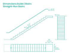 the stairs are shown with measurements for each stair treading step, and one is labeled in