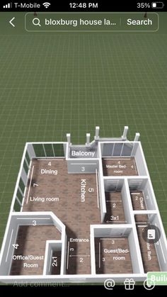 a computer screen showing the floor plan for a house