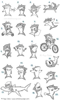 how to draw cartoon shark faces step by step instructions for kids and beginners drawing