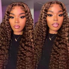 PRICES MAY VARY. HIGHLIGHT LACE FRONT WIGS HUMAN HAIR MATERIA: 10A Brazilian Virgin Human Hair for Women, 13x6 deep wave lace front wigs human hair, Glueless, Invisible, Soft, Natural and Healthy. No Smell, no shedding and tangle-free. Can be dyed, strighted, and restyled as your own hair 13x6 LACE FRONTAL HUMAN HAIR WIGS: 13 inch Ear to Ear HD transparent lace front wigs, 6 inch Parting Space, can be restyled to middle part or said part as you wish. HD Lace, very soft and invisible, melt with y Honey Blonde Deep Wave, Blonde Deep Wave, Ombre Lace Front, Hd Lace Wig, Glueless Wigs, Blonde Lace Front Wigs, Lace Front Wigs Human Hair, Curl Pattern, Wigs Human Hair