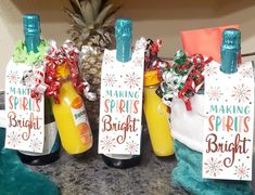 Bottle of your choice of champagne and orange juice Ideas For Christmas Gifts For Coworkers, New Year Coworker Gifts, Classy Gifts For Coworkers, Last Minute Teacher Christmas Gifts, Christmas Gifts For Coworkers Alcohol, Christmas Gift Idea For Coworkers, Coworker Secret Santa Gift Ideas, Mimosa Christmas Gift, Before Work After Work Gift