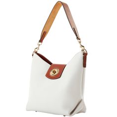 Slouchy Chic  This gorgeous new look features classic Italian pebble leather and a jewelry grade turnlock closure, for a one of a kind look. White Shoulder Bag With Cc Turnlock For Everyday Use, White Leather Shoulder Bag With Fold Over Clasp, White Shoulder Bag With Turn-lock For Everyday Use, Elegant Shoulder Bag With Snap Closure For Everyday Use, Elegant Everyday Shoulder Bag With Snap Closure, Classic Everyday Bag With Cc Turnlock Closure, White Leather Bags With Brass Hardware, Everyday Satchel Shoulder Bag With Cc Turnlock, Leather Shoulder Bag With Cc Turnlock For Everyday