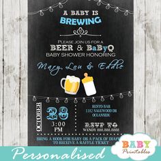 a baby is brewing beer and baby shower party