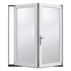 an open white door on a white background