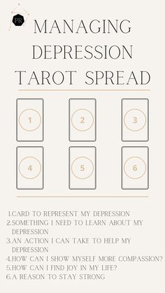 an info sheet with instructions for how to use the tarot spread