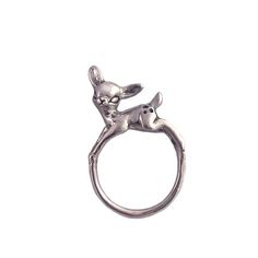 The newest deer to hit our shop is this miniaturized version of our larger Deer Ring. She sits daintily and happily on your finger while you go about your business.Dimensions: The ring its a tiny bit over a half an inch above your finger.Materials: Silver Tone: Solid white brassGold Tone: Solid brassSterling Silver: Solid sterling silverAll jewelry made in N.Y.C. by my hands at the time of purchase and arrives fully gift wrapped. Please allow 10-14 days for your item to ship. Thanks for shopping Deer Ring, Deer Rings, Jewelry Kawaii, Small Deer, Deer Jewelry, Jewelry Advice, White Brass, Dream Jewelry, Jewelry Inspo