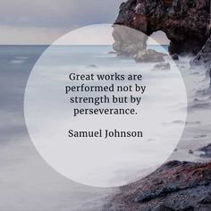 a quote by samuel johnson about great works are performed not by strength but by perseverance