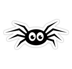 a spider sticker with eyes on it