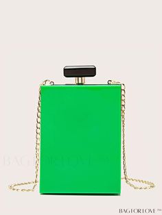 BagForLove - Compact Color Block Chain PMMA Box Bag Check Background, Block Chain, Mini Box, All Holidays, Word Wrap, Diy Supplies, Box Bag, Bag Bag, Green Bag