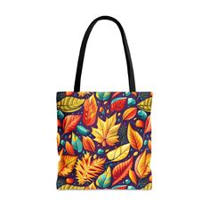 ## Leaf It To Fall: The Ultimate Fall Leaves Print Tote BagPrepare to captivate the season with our mesmerizing Fall Leaves Tote! Crafted from durable 100% polyester, this cozy print tote bag is designed to elevate your autumn wardrobe, transforming your everyday style into a true fashion statement. The stunning print celebrates the vibrant hues of fall foliage, making it an eye-catching accessory for any outfit. With boxed corners for extra space and comfortable black cotton handles, this fall Autumn Wardrobe, Leaves Print, Personal Taste, Fall Foliage, Fall Leaves, Print Tote, Fall Wardrobe, Printed Tote Bags, Leaf Prints