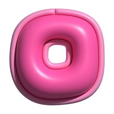 an inflatable pink letter is shown on a white background with clippings