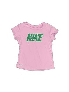 Nike Short Sleeve T Shirt Size: 4Toddler Tops - used. 100% POLYESTER | Nike Short Sleeve T-Shirt: Pink Tops - Size 4Toddler Nike Short Sleeve Pre-shrunk Tops, Nike Pink Top With Logo Print, Nike Pink T-shirt With Graphic Print, Nike Green Tops With Logo Print, Nike Green Top With Logo Print, Nike Short, Short Sleeve T Shirt, Size 4t, Pink Shorts