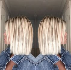 Straight Blonde Hair, Blonde Hair Looks, Platinum Blonde Hair, Hair Color And Cut, Haircuts For Fine Hair, Hair Envy, Shoulder Length Hair, Great Hair, Blonde Hair Color