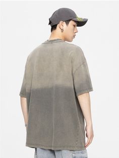 GTRG cotton short sleeve shirt, gradient effect and fading throughout, rib knit crewneck, dropped shoulders, text printed at front. Composition - 100% Cotton Asian Sizing: Size Up 1 Size For US/EU Fit Size Up 2 Sizes For US/EU Oversized Fit Model: 180cm/56kg 5’11/123lbs wearing size XL Trendy Faded T-shirt For Streetwear, Casual Ombre Cotton Tops, Urban Style Faded Crew Neck T-shirt, Faded Soft-washed T-shirt For Streetwear, Gradient Crew Neck Cotton Tops, Oversized Tie Dye Tops With Letter Print, Gradient Cotton Crew Neck T-shirt, Faded Relaxed Fit Crew Neck T-shirt, Faded T-shirt For Summer Streetwear