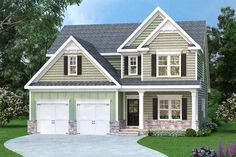 this is an artist's rendering of these two - story house plans