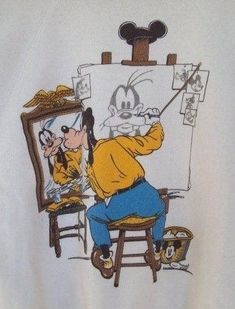 an image of mickey mouse painting on a t - shirt