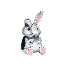 Cute Bunny Rabbit European Bead Pandora Compatible Charm for Women and Girls. Pink Enamel.925 Sterling Silver. Build Your Own Beautiful Piece Of Jewelry Using Our 925 Sterling Silver Bracelets, Chains or Charm Holders Sold Separately. These Adorable Charms Are 13.5mm(0.52"). They Can Be Added To Most Any Chain or Charm Bracelet. Makes a Great Gift for Christmas, Anniversary, Valentine's Day, Birthday, Mother's Day. Size: one size.  Color: Metal Type.  Gender: female.  Age Group: adult. Pandora Bangle, Cute Bunny Rabbit, Rabbit Charm, Pet Bunny, Pink Easter, Easter Bunny Rabbit, Pink Enamel, Baby Bunnies, Cute Charms