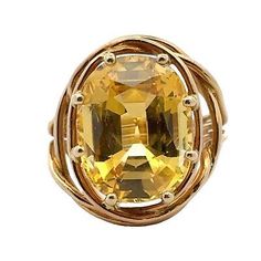 This exceptional Tiffany & Co. Jean Schlumberger ring features a rare, GIA-certified, no-heat yellow sapphire weighing an impressive 16.13 carats. Weight: 10 grams. Bardy's Estate Jewelry, family owned and operated since 1974, will be happy to provide you with bank references for verification. Schlumberger Ring, Oval Sapphire Diamond Ring, Star Sapphire Gemstone, Jean Schlumberger, Elegant Centerpiece, Blue Star Sapphire, Deco Luminaire, Elegant Centerpieces, Bracelet Love