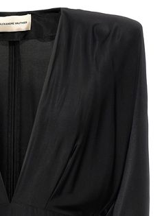 Stretch jersey dress with V-neck, long sleeves, shoulder pads and a back zip closure. Composition: 90% viscose 10% elastane Alexandre Vauthier, Couture Designers, Knitwear Tops, Trouser Suits, Yoga Wear, Lace Boots, Blouse Dress, Jersey Dress, Winter Collection