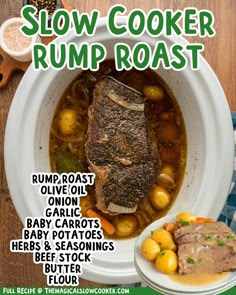 the cover of slow cooker rump roast