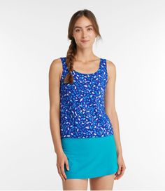 The best value under the sun, our full-coverage scoopneck tankini swim top stays strong and looks great in premium Italian swim fabric. It's breathable, quick-drying, chlorine-resistant and proof you can find a great swimsuit at a great price. Falls at hip Fitted Front length from shoulder: Regular 23. 5", Plus 25. 25", Long 25" Body Content: 80% nylon, 20% Lycra® Xtra Life Liner Content: 95% polyester, 5% spandex Handwash, line dry. Fabric Resistance: Resists damage from sun, salt, chlorine and Fitted Athleisure Tankini For Summer, Casual Fitted Moisture-wicking Tankini, Casual Sleeveless Tops For Swimming, Casual Fitted Tankini For Swimming, Fitted Casual Tankini With Built-in Bra, Casual Fitted Tankini With Built-in Bra, Stretch Scoop Neck Vacation Tops, Stretch Scoop Neck Top For Vacation, Fitted Scoop Neck Tank Top For Beach Season