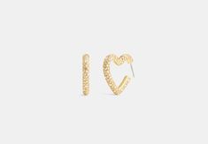 Luxury Gold Heart Shaped Hoop Earrings, Gold Heart-shaped Hoop Earrings Fine Jewelry, Luxury Gold Heart-shaped Hoop Earrings, Valentine's Day Heart-shaped Fine Hoop Earrings, Gold Heart-shaped Hoop Earrings For Valentine's Day, Heart Hoop Earrings, Hoop Earrings, Crystals