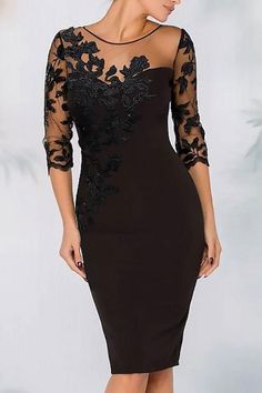 Bestellen Sie bei Babyonlinedress.de Elegante Kleider für Brautmutter Schwarz online. Kurze Brautmutterkleider Mit Ärmel aus Chiffon zur Hochzeitsparty gehen.