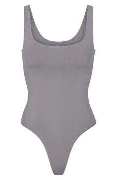 Second-skin Scoop Neck Shapewear Swimwear, High Stretch Scoop Neck Bodysuit, Second-skin Scoop Neck Leotard, Summer Shapewear Bodysuit With Scoop Neck, Summer Smoothing Scoop Neck Leotard, Summer Scoop Neck Shapewear Bodysuit, Scoop Neck Second-skin Leotard, Seamless Shapewear Swimwear With Scoop Neck, Basic Seamless Stretch Bodysuit