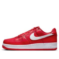 Nike Air Force 1 Low 'Color of the Month - University Red' FD7039-600 (AF1/SNKR/Skate/Unisex/Low Top/Non-Slip/Wear-resistant/Shock-absorbing) Sporty University Red Lace-up Nike Air Force 1, Nike Air Force 1 With Red Sole For Streetwear, Casual Red Basketball Shoes For Streetwear, Casual Red Basketball Shoes, Nike Air Force 1 In University Red For Streetwear, Nike Red Casual Skate Shoes, Casual Red Nike Skate Shoes, Nike Air Force 1 Low-top With Red Sole, Nike Air Force 1 With Red Sole For Sports