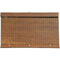 a bamboo blind with holes in the middle and two pegs at the bottom, on a white background