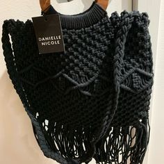 Nwt Danielle Nicole Bags. Never Used, From Box Of Style Box, Perfect For Summer Rectangular Black Bucket Bag For Gift, Black Square Satchel With Braided Handles, Black Bucket Bag Suitable As Gift, Trendy Black Crochet Crossbody Bag, Black Woven Crossbody Bucket Bag, Handmade Black Crossbody Bucket Bag, Handmade Black Satchel For Shopping, Casual Black Crochet Bag For Gift, Black Square Satchel As Gift