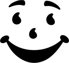 a black and white drawing of a smiling face