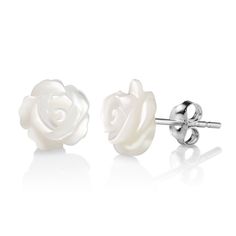 * STAMPED 925 STERLING SILVER - This high quality pair of rose flower earrings is made from the finest sterling silver as indicated with 925 metal stamp. 925 sterling silver is made from 92.5% silver and 7.5% copper. The copper is added to stabilize the silver so that it can hold its beautiful shape Decorated with rose resin for a unique look. * NICKEL AND LEAD FREE - These beautiful stud earrings contain absolutely no nickel or lead, making them safe for people with nickel and lead allergies. A Elegant Rose Sterling Silver Earrings, Elegant Rose Colored Sterling Silver Earrings, Sterling Silver Rose Design Flower Earrings, Sterling Silver Flower Earrings With Rose Design, Elegant Sterling Silver Rose Design Earrings, Rose Flower Earrings For Anniversary, Sterling Silver Rose Earrings With Rose Design, Rose Design Sterling Silver Earrings, Silver Sterling Earrings With Rose Design