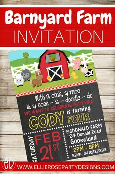 barnyard farm birthday party printables