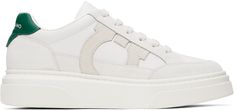 Low-top buffed-calfskin and suede sneakers in white. · Lace-up closure · Logo embossed at padded tongue · Padded collar · Logo appliqué at outer side · Logo printed at heel tab · Mesh lining · Treaded rubber sole Supplier color: Optic white White Luxury Suede Sneakers, Luxury White Suede Sneakers, Designer White Suede Sneakers, Sneakers Blue, White Brand, Low Sneakers, Suede Sneakers, White Shoes, Sneakers White