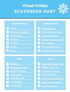 a scavenger hunt for the holiday season