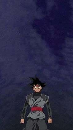 an anime character standing in front of a dark blue sky with the moon behind him