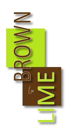 the words brown and lime are shown in different colors