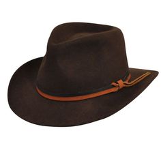 Country Gentleman Felt Outback Hat Country Style Curved Brim Hat For Travel, Brown Top Hat With Short Brim For Outdoor Events, Brown Top Hat With Short Brim For Outdoor, Adjustable Wide Brim Hat For Town, Outdoor Fedora Hat One Size Fits Most, Adjustable Fit Short Brim Hat For Country Events, Adjustable Fit Brown Hat With Short Brim, Brown Brimmed Top Hat For Outdoor, Brown Adjustable Fit Hat With Short Brim