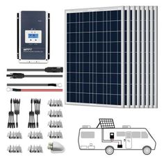 the kit includes solar panels, cables, and other electrical components to make it easier for people to use