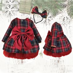 Red Plaid Christmas Gown for Baby Girl Christmas Tartan - Etsy Turkey Holiday Princess Dress With Bow, Christmas Princess Dress With Bow, Holiday Princess Dress With Bow For Dress-up, Holiday Long Sleeve Dress With Bow, Festive Winter Princess Dress, Winter Festive Princess Dress, Winter Holiday Princess Dress, Festive Long Sleeve Christmas Princess Dress, Christmas Celebration Dresses With Ruffles